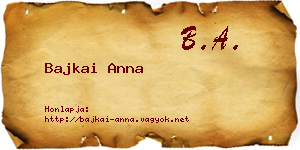 Bajkai Anna névjegykártya