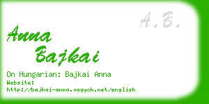 anna bajkai business card